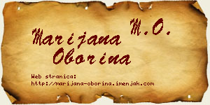 Marijana Oborina vizit kartica